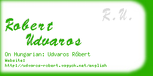 robert udvaros business card